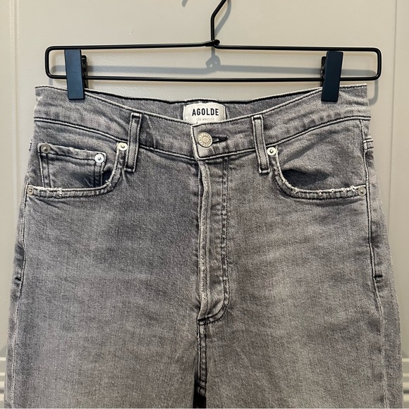 Agolde Straight Leg Denim Jeans Grey Wash Size 27 - Picture 3 of 8